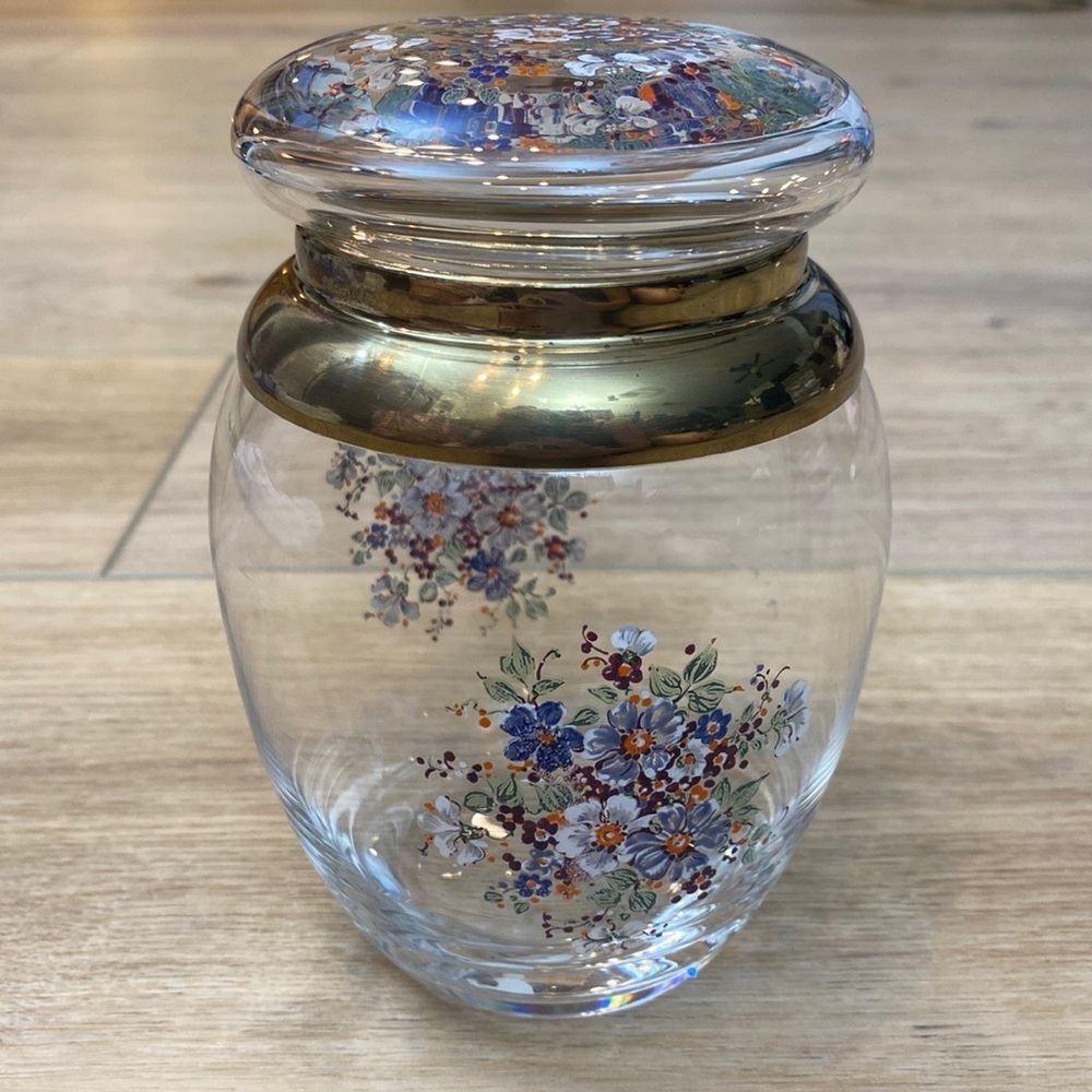 Vintage‎ Glass Enamel Jar
